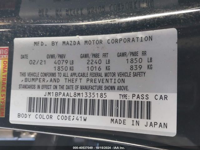 JM1BPAAL8M1335185 Mazda Mazda3 2.5 S