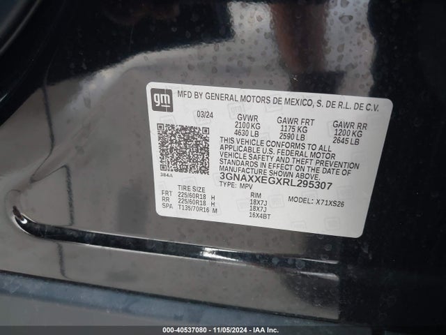 Chevrolet Equinox Awd Premier 2024 3GNAXXEGXRL295307 Image 9