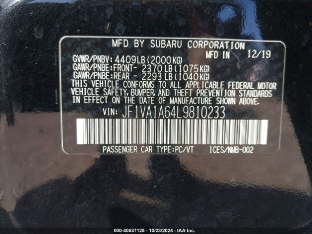 JF1VA1A64L9810233 Subaru WRX