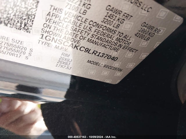 Chevrolet Tahoe 2wd Ls 2020 1GNSCAKC9LR137040 Image 9