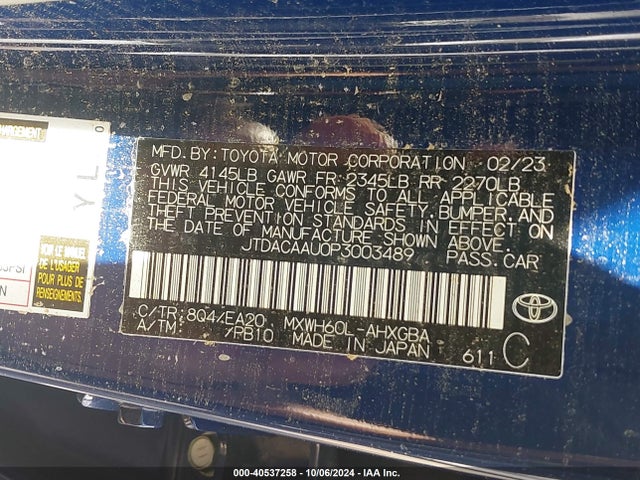 Toyota PRIUS XLE 2023 JTDACAAU0P3003489 Image 9