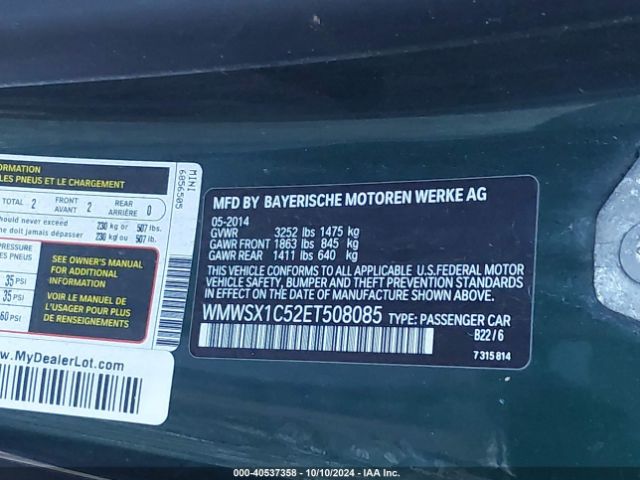 2014 MINI COUPE WMWSX1C52ET508085 Photo 8