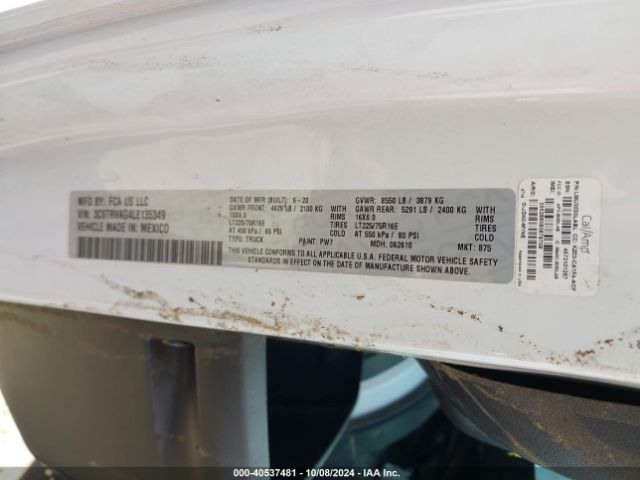 3C6TRVAG4LE135349 RAM Promaster 1500 Low Roof 136 Wb