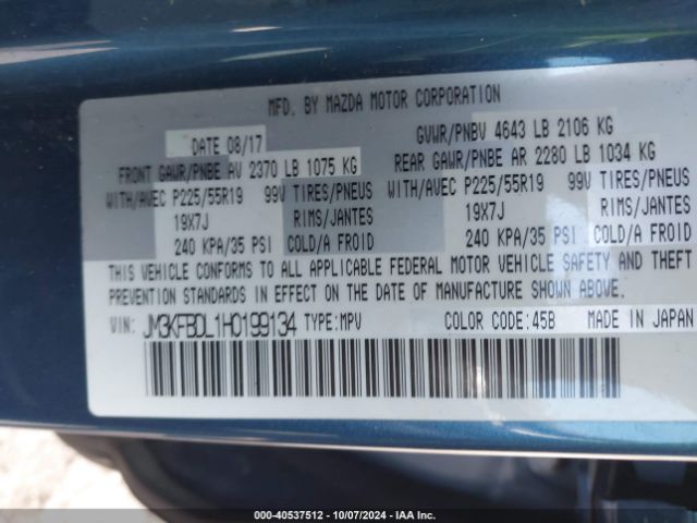 JM3KFBDL1H0199134 Mazda Cx-5 Grand Select