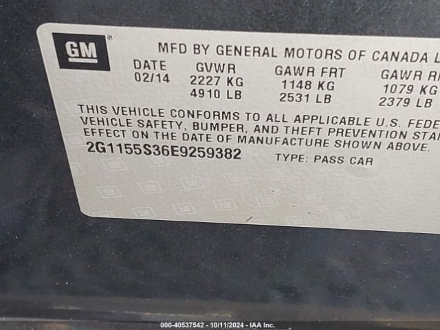 2G1155S36E9259382 Chevrolet IMPALA 2LZ