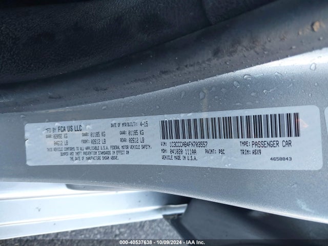 Chrysler 200 Limited 2015 1C3CCCAB4FN703557 Image 18