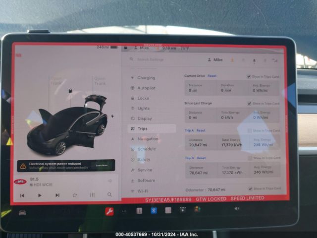 5YJ3E1EA5JF169889 Tesla Model 3 Long Range/mid Range