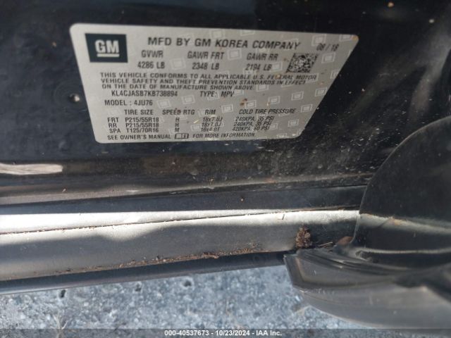 KL4CJASB7KB738894 Buick Encore Fwd Preferred