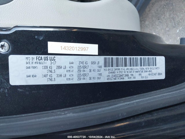 Dodge Grand Caravan Sxt 2017 2C4RDGCG8HR719480 Image 9