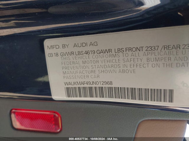 WAUKMAF49JN012968 Audi A4 2.0t Tech Ultra Premium/2.0t Ultra Premium