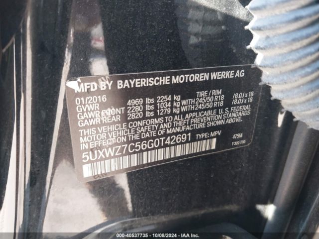 5UXWZ7C56G0T42691 BMW X3 Sdrive28i
