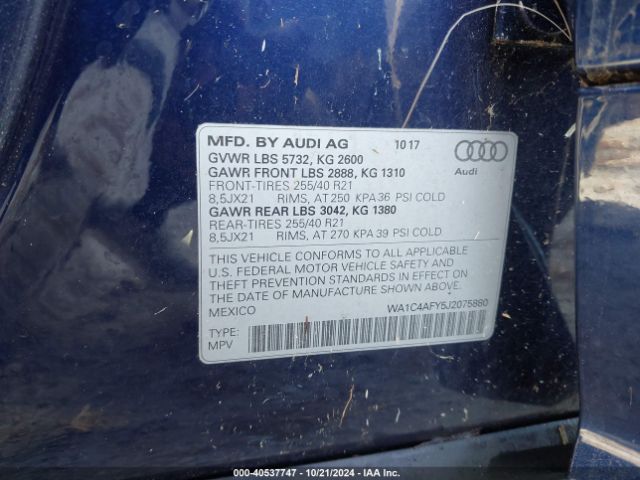 WA1C4AFY5J2075880 Audi Sq5 3.0t Premium Plus