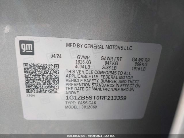 1G1ZB5ST0RF213359 Chevrolet Malibu Fwd Ls