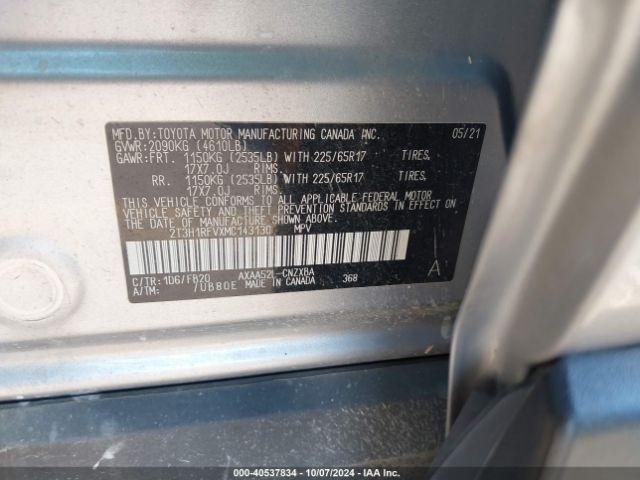 2T3H1RFVXMC143130 Toyota RAV4 LE
