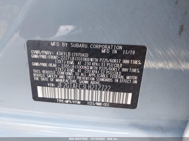 Subaru Crosstrek Premium 2020 JF2GTAEC3LH212722 Image 9