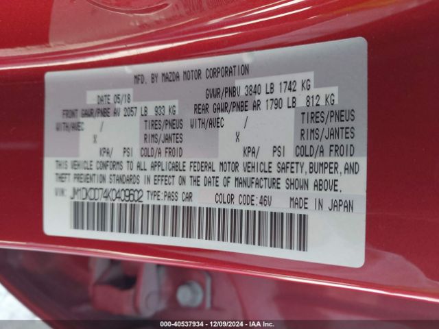 JM1DKDD74K0409602 Mazda Cx-3 Grand Touring