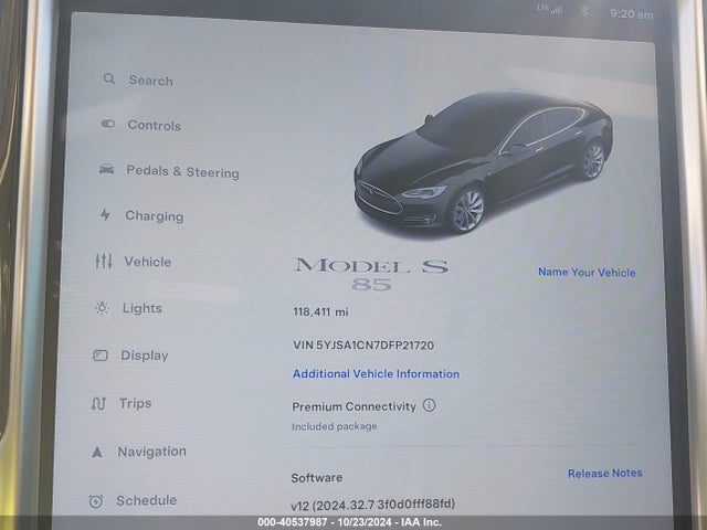 2013 TESLA MODEL S 5YJSA1CN7DFP21720 Photo 6