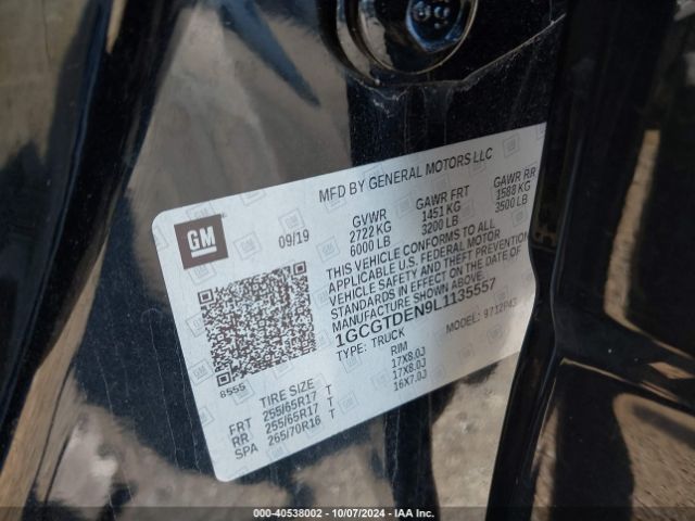 1GCGTDEN9L1135557 Chevrolet Colorado 4wd  Short Box Z71