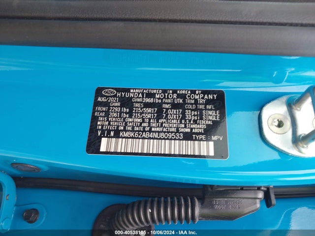 Hyundai Kona Sel 2022 KM8K62AB4NU809533 Image 9