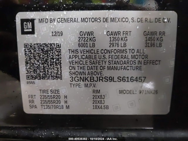 Chevrolet Blazer Awd 3lt 2020 3GNKBJRS9LS616457 Image 9