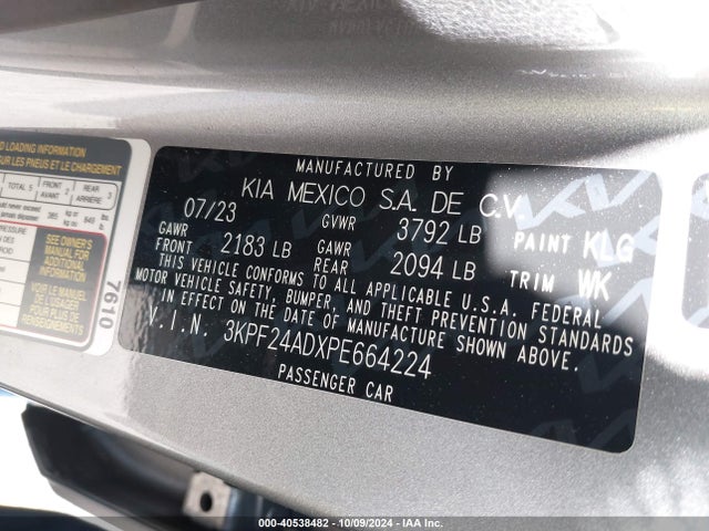 KIA Forte Lxs 2023 3KPF24ADXPE664224 Image 9