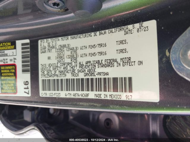 3TMCZ5AN3PM615739 Toyota Tacoma Sr5 V6