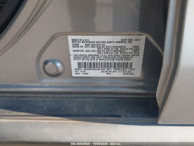 4A4AP3AU6EE016953 Mitsubishi Outlander Sport Es