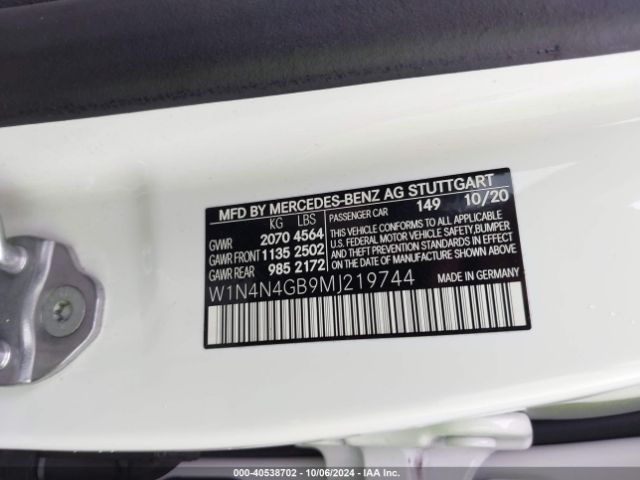 W1N4N4GB9MJ219744 Mercedes-Benz GLA 250