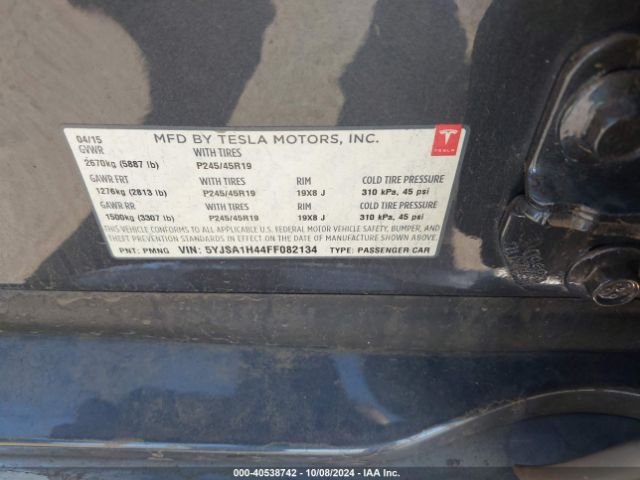 5YJSA1H44FF082134 Tesla Model S 85d/p85d