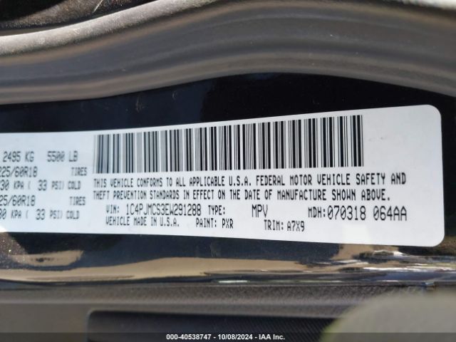 1C4PJMCS3EW291288 Jeep Cherokee Altitude