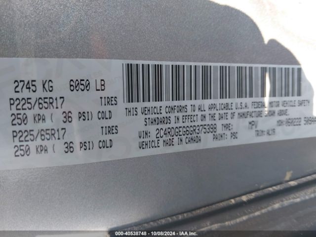 2C4RDGEG6GR375398 Dodge Grand Caravan R/t