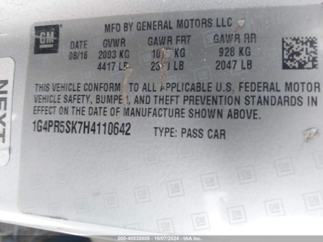 1G4PR5SK7H4110642 Buick Verano Sport Touring