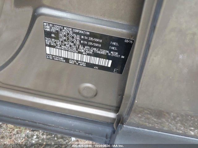 Toyota Rav4 Limited 2015 JTMYFREV7FD055024 Image 9