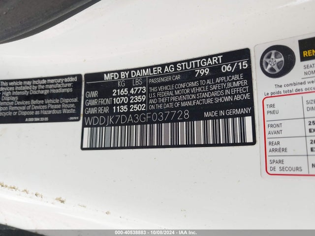 WDDJK7DA3GF037728 Mercedes-Benz SL 550