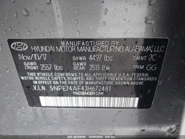 Hyundai SONATA SE 2018 5NPE24AF4JH672481 Image 9