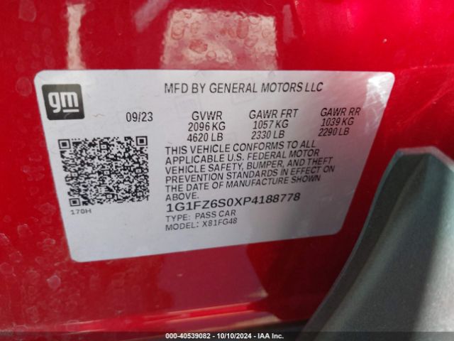 1G1FZ6S0XP4188778 Chevrolet Bolt Euv Fwd Premier