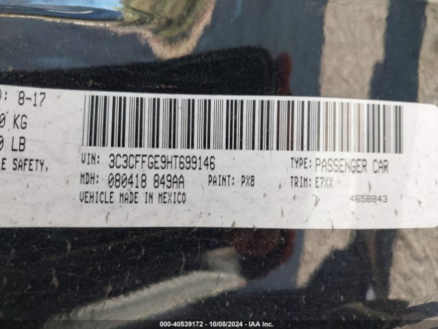 3C3CFFGE9HT699146 Fiat 500E BATTERY ELECTRIC