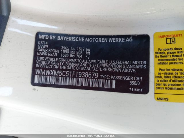 WMWXM5C51FT938679 Mini Hardtop Cooper