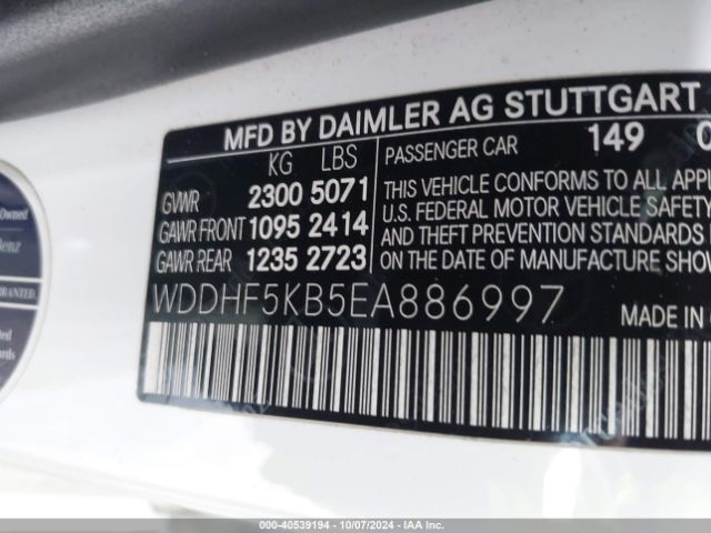 WDDHF5KB5EA886997 Mercedes-Benz E 350
