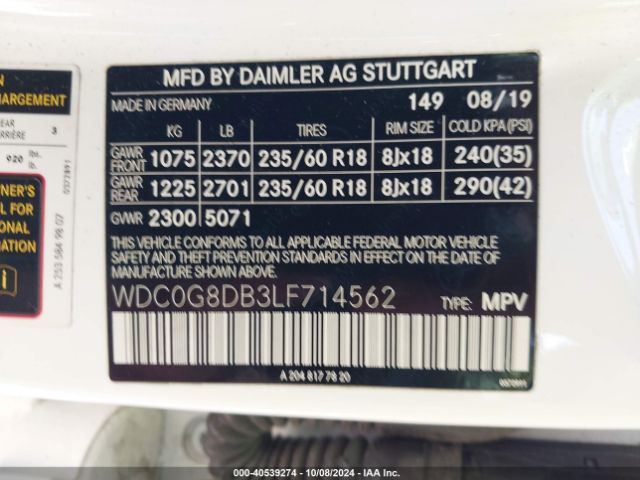 WDC0G8DB3LF714562 Mercedes-Benz GLC 300