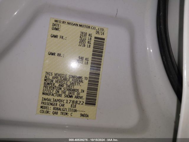 1N4AL3AP0FC178822 Nissan Altima