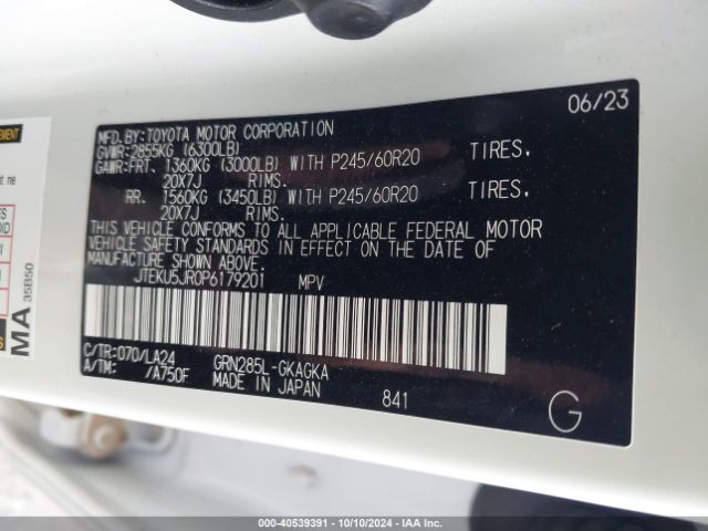 JTEKU5JR0P6179201 Toyota 4runner Limited