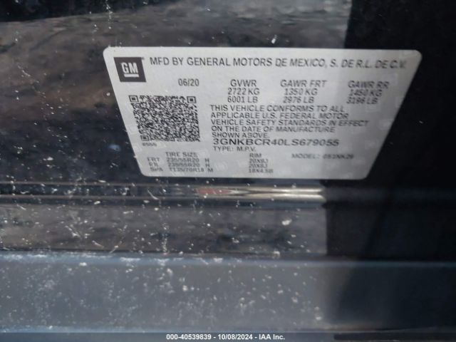 3GNKBCR40LS679055 Chevrolet Blazer Fwd 2lt