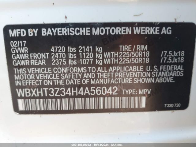 WBXHT3Z34H4A56042 BMW X1 Xdrive28i