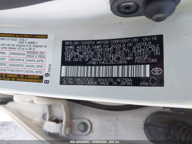 JTNB11HK4J3072896 Toyota CAMRY SE