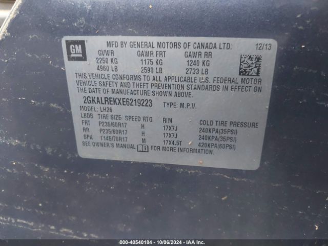 2GKALREKXE6219223 GMC Terrain Sle-2