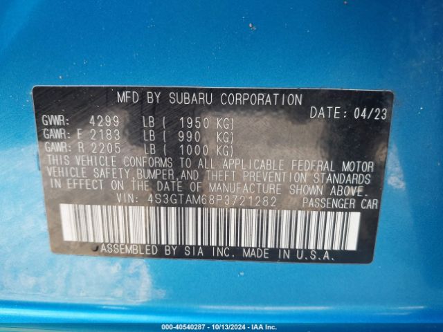 4S3GTAM68P3721282 Subaru Impreza Sport 5-door