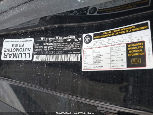 WDDPK3JA9KF153354 Mercedes-Benz Slc 300