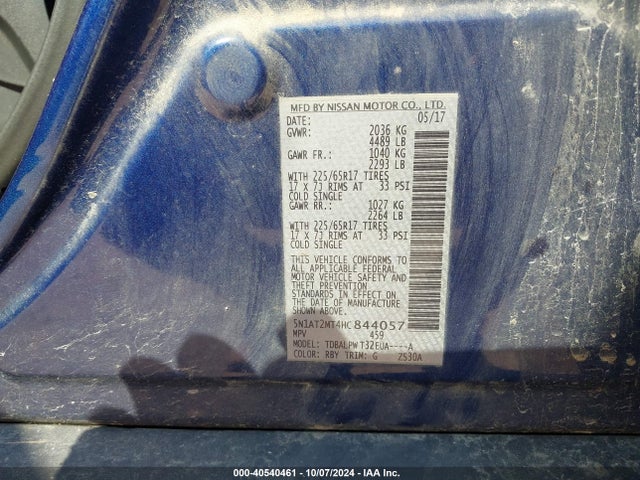 Nissan ROGUE S 2017 5N1AT2MT4HC844057 Image 9