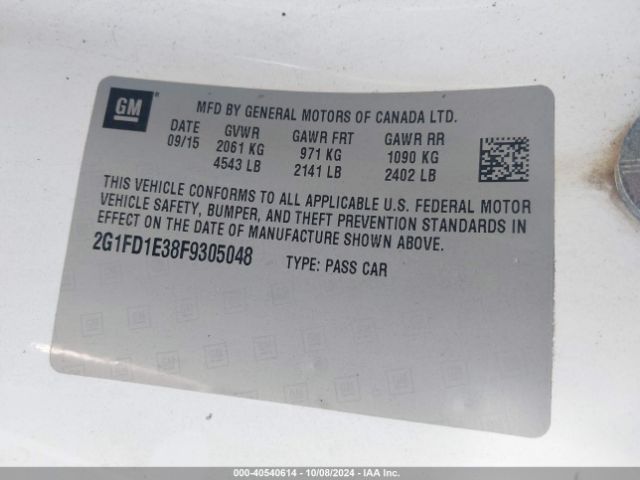 2G1FD1E38F9305048 Chevrolet Camaro 1lt